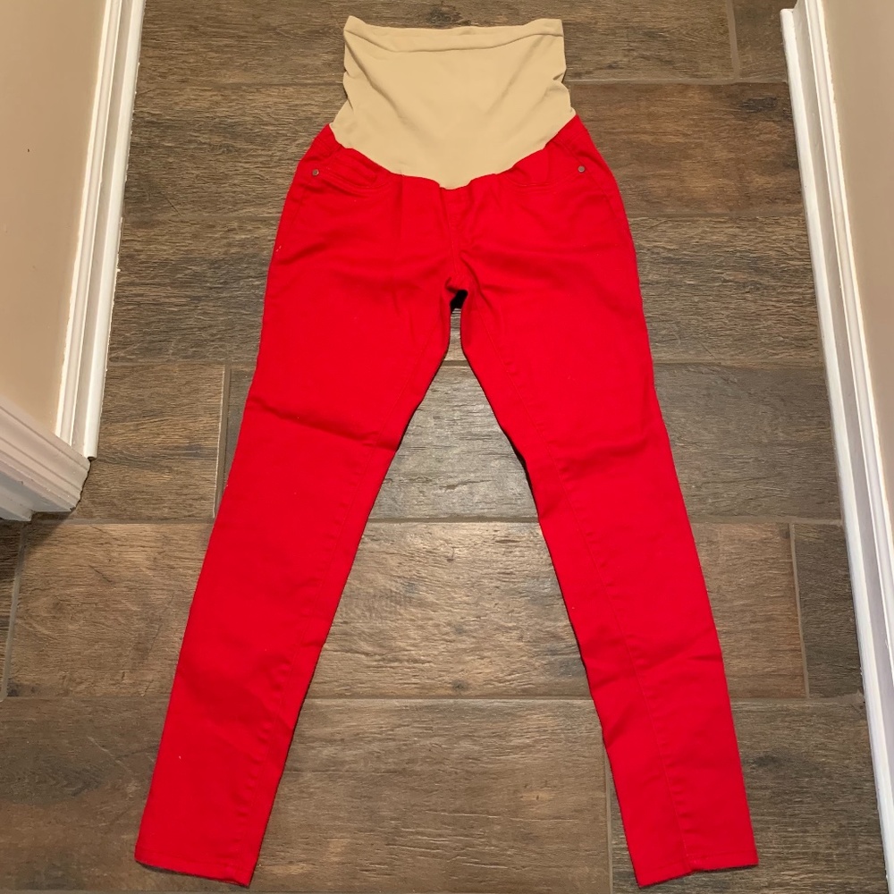 Motherhood Maternity Red Jeggings, size medium